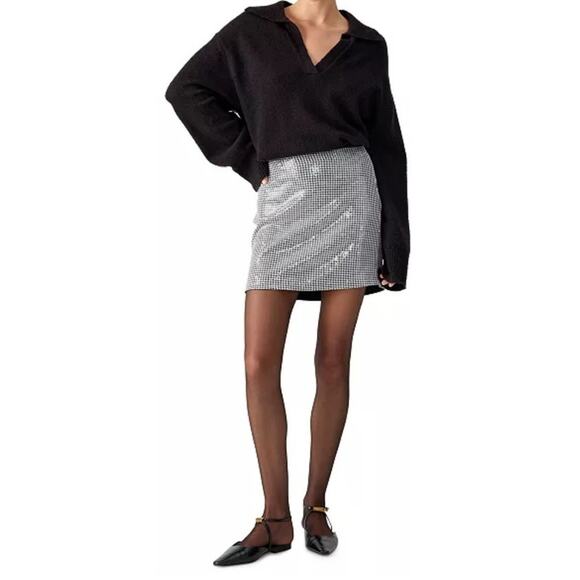 Sanctuary Women's Micro-Houndstooth Sequin Mini Skirt - Picture 1 of 4